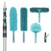 TelesPro 36 Foot High Reach Duster Kit with 7-30FT Extension Pole High Ceiling Dusting and Window Cleaning Kit with Telescopic Pole Window Washer&Squeegee,Cobweb Duster,Fan Duster and Feather Duster view 1