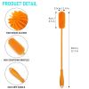 15.7" Silicone Bottle Brush, ddLUCK Water Bottle Cleaner Brush for Stanley, Hydroflasks, Glass, Thermos Sports Bottle, Vase and Glassware, Bottle Brush Cleaner for Narrow Neck Containers (Orange) view 4