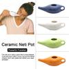 ALOEU 250Ml Ceramic Neti Pot Nose Cleaning Pot Durable Leakproof Spout Pot for Nasal Rinsing Nose Washing Men and Women,White view 4