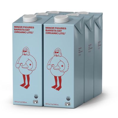 Minor Figures - Light Oat Milk - Barista Standard - 32 Oz - 6 Pack - Non-GMO - Plant-Based - Vegan - Dairy Free - Shelf Stable - Unsweetened