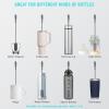 15.7" Silicone Bottle Brush, ddLUCK Water Bottle Cleaner Brush for Stanley, Hydroflasks, Glass, Thermos Sports Bottle, Vase and Glassware, Bottle Brush Cleaner for Small Narrow Neck Containers (Gray) view 2