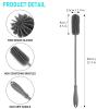 15.7" Silicone Bottle Brush, ddLUCK Water Bottle Cleaner Brush for Stanley, Hydroflasks, Glass, Thermos Sports Bottle, Vase and Glassware, Bottle Brush Cleaner for Small Narrow Neck Containers (Gray) view 3