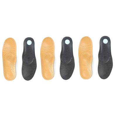 Healvian 3pairs Breathable Latex Leather Insoles for Sports Arch Support and Damping Shoe Pads Comfortable Fit for Flat Feet for Running and Leisure Activities