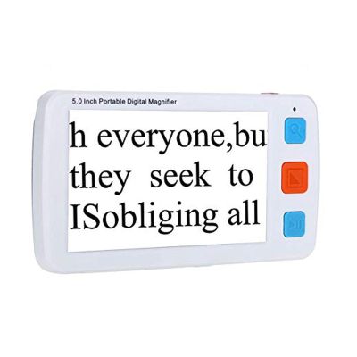 Digital Reading Magnifier, Handheld Digital Video Magnifying Glass With 5.0 Inch LCD Screen,Electronic Reading Aid,4x-32x Text Enlargement, For Reading, Writing, Viewing Maps, Books.Etc(Color:White)