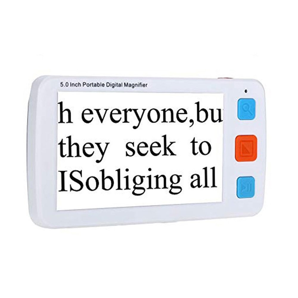 Digital Reading Magnifier, Handheld Digital Video Magnifying Glass With 5.0 Inch LCD Screen,Electronic Reading Aid,4x-32x Text Enlargement, For Reading, Writing, Viewing Maps, Books.Etc(Color:White)