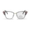 laureles Pearl Cat Eye Readers Photochromic Bifocal Reading Glasses Women Rhinestone Transition Eyewear Frame (Black/Diamond, 0.00 Magnification) view 1