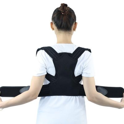 WagLos Posture Corrector for Women,Fully Adjustable Back Supporter,Breathable Back Brace for Posture Corrector,Shoulder and Spine Pain Relief,Office Home Gym Unisex,M,Black (Black S)