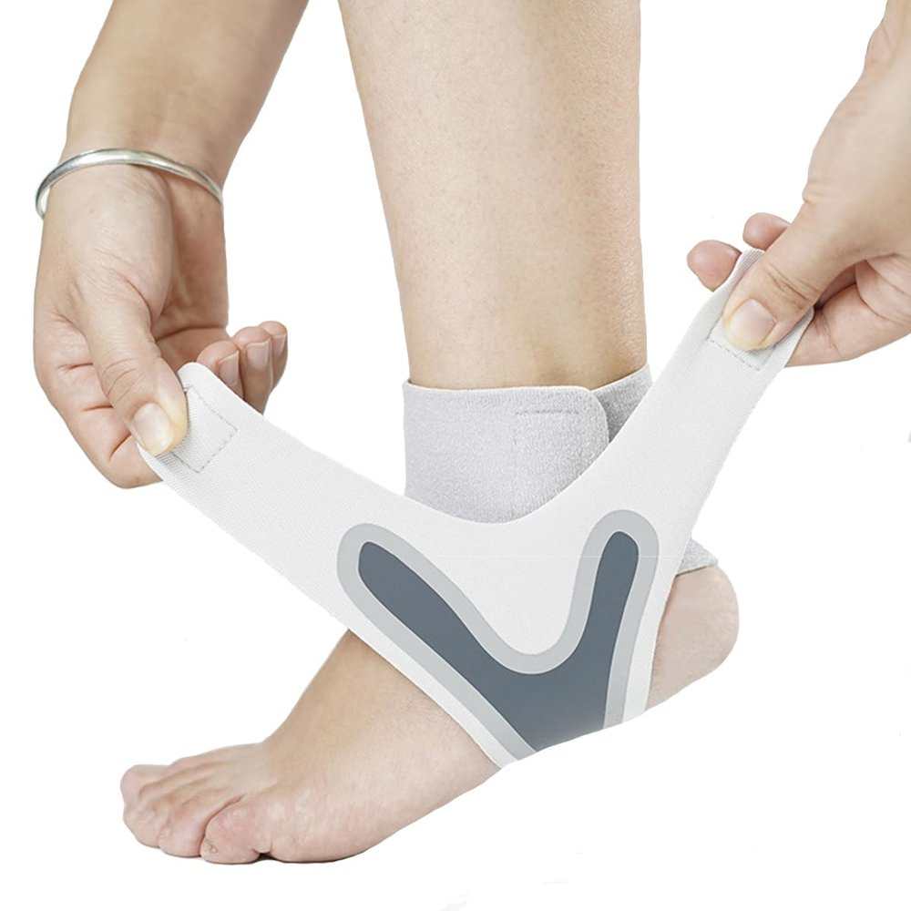 2 Pack Ankle Brace & Elastic Supports for Men & Women, Ankle Support Ankle Compression Sleeve, Ankle Wrap Ankle Sleeve Ankle Brace for Sprained Ankle (White, X-Large)