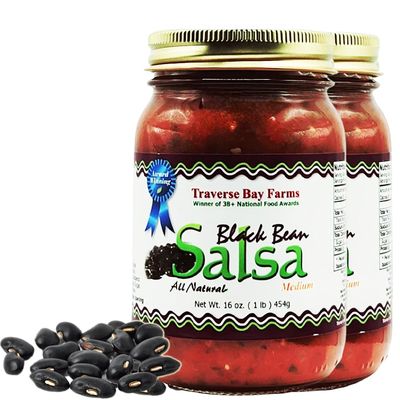 Traverse Bay Farms Nationally Award-Winning Salsa (Black Bean, 2 Jars)