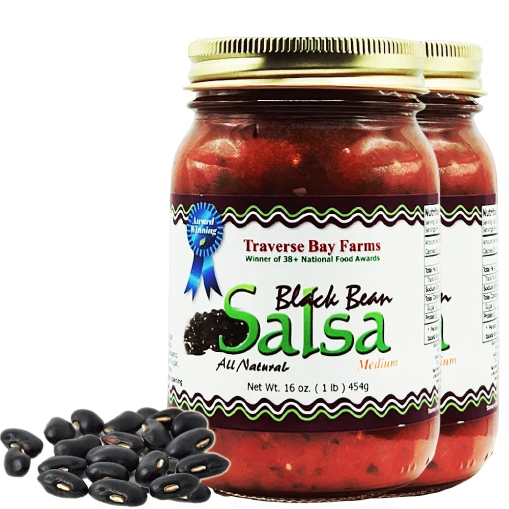 Traverse Bay Farms Nationally Award-Winning Salsa (Black Bean, 2 Jars)
