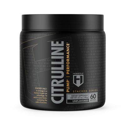 HOSSTILE Citrulline, Fermented L-Citrulline Powder, Nitric Oxide Pre Workout Supplement for Enhanced Blood Flow & Muscle Pumps, Vegan, Unflavored, 60 Servings