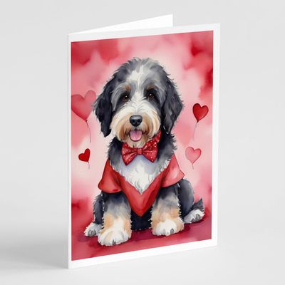 Caroline's Treasures DAC5284GCA7P Bernedoodle My Valentine Greeting Cards Pack of 8 Blank Cards with Envelopes Whimsical A7 Size 5x7 Blank Note Cards