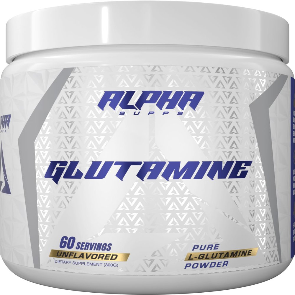 Alpha Supps Pure L-Glutamine Powder - Unflavored Amino Acid, Glutamine Nutritional Supplement for Muscle Recovery, Gut & Immune Support - 60 Servings - 300 Grams