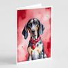 Caroline's Treasures DAC5291GCA7P Bluetick Coonhound My Valentine Greeting Cards Pack of 8 Blank Cards with Envelopes Whimsical A7 Size 5x7 Blank Note Cards view 1