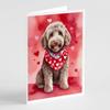 Caroline's Treasures DAC5380GCA7P Labradoodle My Valentine Greeting Cards Pack of 8 Blank Cards with Envelopes Whimsical A7 Size 5x7 Blank Note Cards view 1