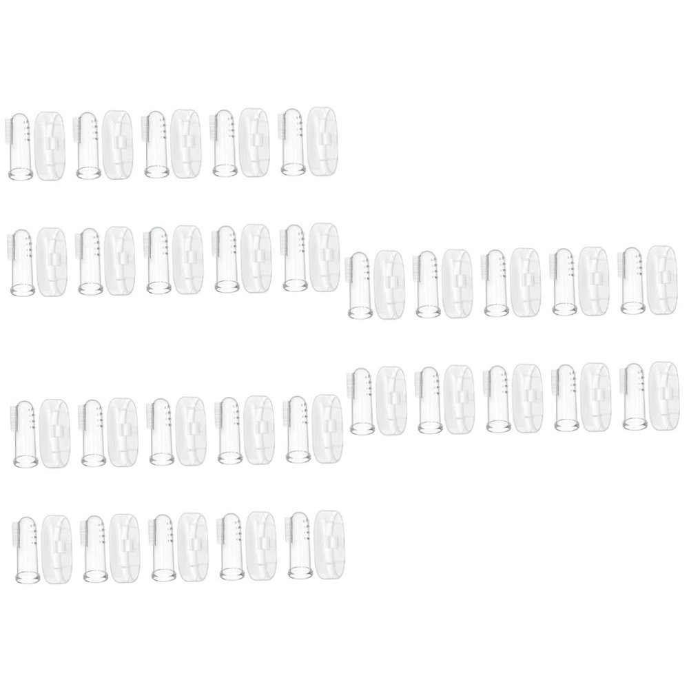 Mobestech 30sets Finger Toothbrush with Silicone Design for Boy Girl Oral Care -Grade Material Includes Storage Cases for Newborns and Toddlers