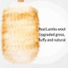 FeelfunFeather Lambswool Duster with Solid Wooden Handle,Leather Hang Strap,Comfortable Grips 19.6 inch Long Natural Feathers Dusters for Cleaning Wall Plant Desk Blind Cleaner Duster Tool view 4