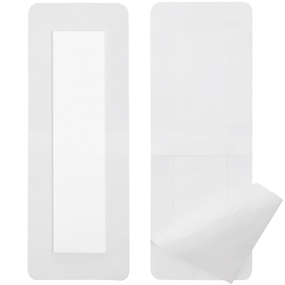 20 Pcs Waterproof C-Section Adhesive Island Dressing Long | 4x12 Inch Tummy Tuck Incision Long Post Surgery Bordered Gauze Bandage + Absorbent Dressing Pad Sterile Large Wound Recovery
