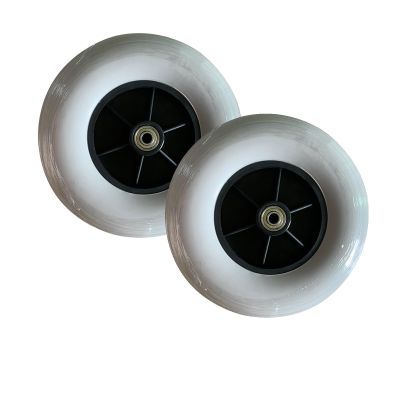 1 Pair 8" x 2" (200x50) Replacement Wheelchair Front Wheels, Solid Anti-Slip Wheelchair Wheels Assembly with 5/16" (8 mm) Bearing for Power Wheelchair's/Electric Wheelchair