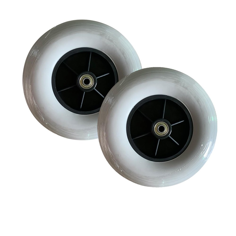 1 Pair 8" x 2" (200x50) Replacement Wheelchair Front Wheels, Solid Anti-Slip Wheelchair Wheels Assembly with 5/16" (8 mm) Bearing for Power Wheelchair's/Electric Wheelchair