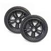 1 Pair 12 Inch Replacement Wheelchair Rear Wheels, 12x2.50 Honeycomb Solid Rubber Tire with 11/16" (17mm) Bearings and Keyway 6mm for Most Electric Wheelchairs view 1