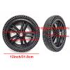 1 Pair 12 Inch Replacement Wheelchair Rear Wheels, 12x2.50 Honeycomb Solid Rubber Tire with 11/16" (17mm) Bearings and Keyway 6mm for Most Electric Wheelchairs view 4