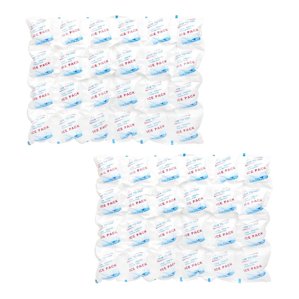 Cold Packs Dry Ice for Shipping Frozen Food Cold Pack for Lunch Bags, Ice Pack Long Lasting Cold Ice Pack Sheets for Transport Food (25 Sheets/4 x 6 Cells)