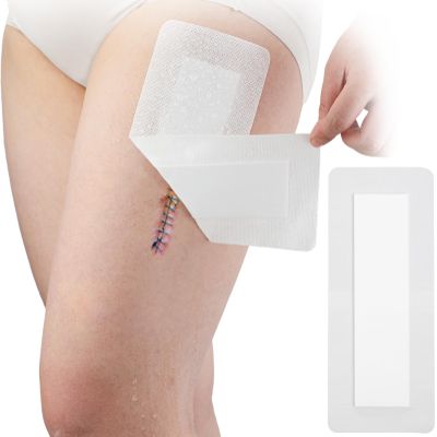 20 Pcs Waterproof Adhesive Island Dressing 4"x8" for Post Knee Replacement Hip Surgery Shower Protector Bandage Surgical Incision Wounds Cover Breathable Bordered Gauze