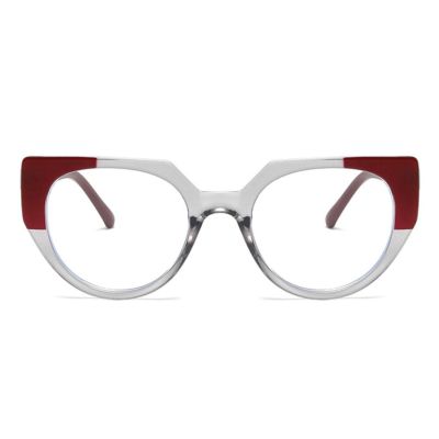 AOOLIA Cat Eye Reading Glasses for Women Vintage Dual-color Full Rim Multicolor Blue Light Blocking TR90 Reader Eyeglasses (Gray, 0, x)