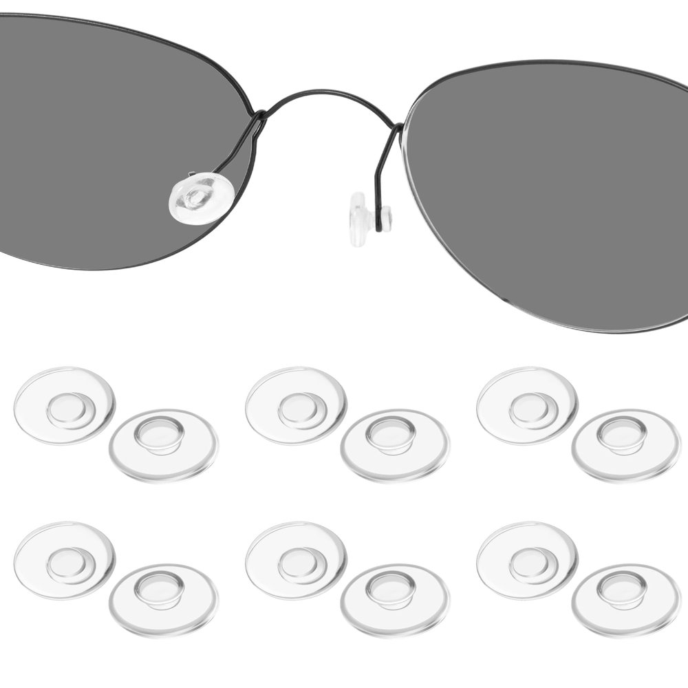 HILEEN 6 Pairs Eyeglass Nose Pads, Push-in Silicone Nosepad, Anti-slip Nose Bridge Pads for Eye Glasses Sunglasses - 9mm9mm