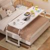 DYUNCZ Rolling Bed Table, Over Bed Table with Wheels Adjustable Height, Rolling Table, Overbed Desk, Queen Size Mobile Computer Desk Standing Workstation Laptop Cart (Color : White, Size : 140 * 53cm view 1