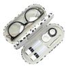 Muf 2 in 1 Double Sided Portable Contact Lens Case and Eyeglasses Case,Dual Use Design with Built-in Mirror,Tweezer and Contact Lens Solution Bottle Included for Travel Kit,Leopard Silver view 1
