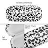Muf 2 in 1 Double Sided Portable Contact Lens Case and Eyeglasses Case,Dual Use Design with Built-in Mirror,Tweezer and Contact Lens Solution Bottle Included for Travel Kit,Leopard Silver view 3