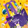 12Pack Easter Gift Bags with Handles, Easter Egg Hunt Bags, Reusable Non-Woven Easter Bags, Easter Bunny Bag, Easter Tote Bags for Kids Classroom, Egg Hunt Game, Easter Party Favors 8.3"7.9"5.9" view 3