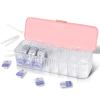 VORDRASSIL P-80 Daily Contact Lens Organizer with Remover & Tweezer, Disposable Lens Dispenser, Clear Plastic Box for All Brands (Pink) view 1