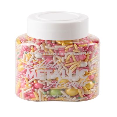 CANDY LANE/EDIBLE METALLIC ACCENTS - Confectionery Accents, Sprinkles Mix, Decorating Sprinkles, Medley Mix For Decorating, Baking Cookies, Cupcakes, Cakes, Cake Toppers, Jimmies, Easter Sprinkles Mix, Dairy Free, Gluten Free, Egg Free, Soy Free, Nut