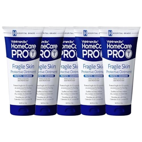 Welmedix Fragile Skin Protective Ointment | Hospital Grade Healing Ointment, Barrier Cream & Skin Protectant w/Calendula for Treatment of Eczema, Psoriasis, Dermatitis, Bed Sores, Chafing (Pack of 5)