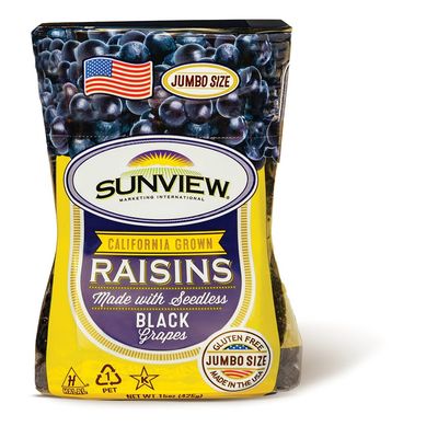 Sunview Jumbo Black Raisins 3-15oz Canisters