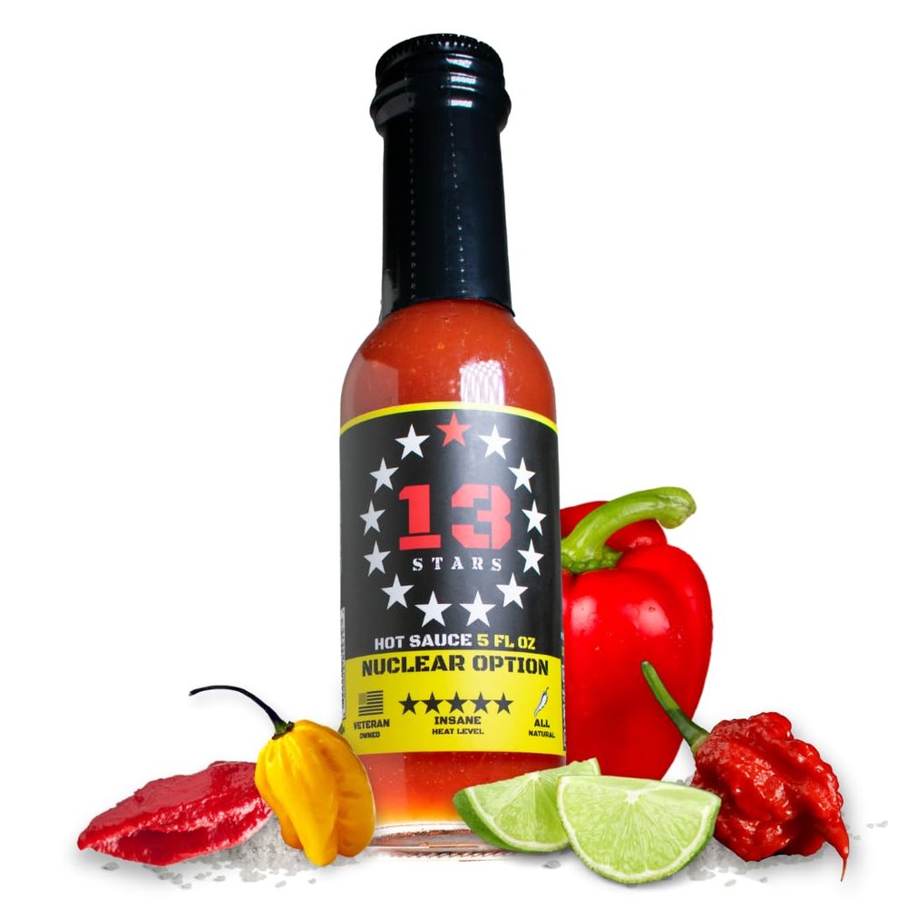 13 Stars Premium Hot Sauce, Veteran Owned, Made in America - Flavor & Heat (Nuclear Option)