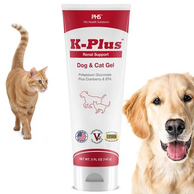 K-Plus Gel for Dogs & Cats Potassium Citrate & Cranberry Supplement for Kidney, Urinary Tract Health, UTI Relief, Stone Prevention, Electrolyte Balance, Muscle & Heart Function - Made in USA - 5 oz