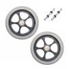 1 Pair 6 Inch PU Solid Non-Slip Replacement Wheelchair Front Wheels Assembly with 5/16" (8 mm) Bearing for Many Standard Wheelchairs (Color : Gray, Size : 6inchA) view 1