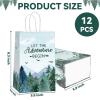 12pcs Adventure Awaits Baby Shower Goodie Bags for Party Favor Let The Adventure Begin Treat Bag Travel Themed Candy Bag Mountain Forest Woodland Gift Bags Birthday Party Supply Decoration 5.9*3.2*8.3 view 2