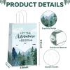 12pcs Adventure Awaits Baby Shower Goodie Bags for Party Favor Let The Adventure Begin Treat Bag Travel Themed Candy Bag Mountain Forest Woodland Gift Bags Birthday Party Supply Decoration 5.9*3.2*8.3 view 3