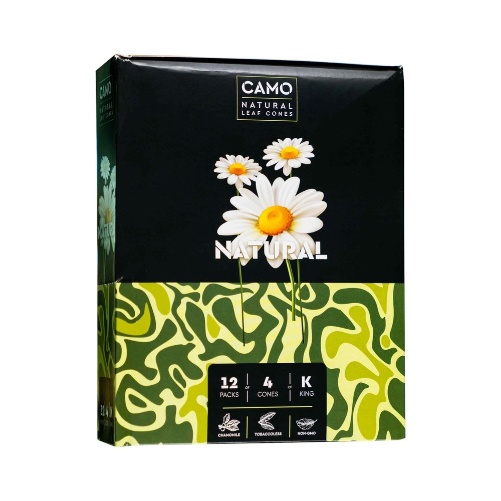 Camo Cones King Cones 4 Cones Per Pack (Blueberry, Watermelon, Strawberry, Vanilla, Green Apple, Pineapple, Russian Cream, Peach) (12 Pack)