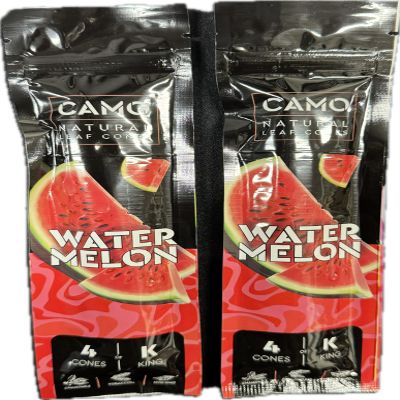 Camo Cones Natural Leaf King Cones 2 Pack - 4 Cones Per Pack (Watermelon) with Official Camo Cone Sticker