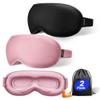 Weighted Eye Mask for Sleeping 2 Pack: Gentle Pressure Blackout Sleep Mask - Zero Eye Pressure Lash Extension Eye Covers Women Men - Airplane Travel Essentials, Memory Foam, Black Pink view 1