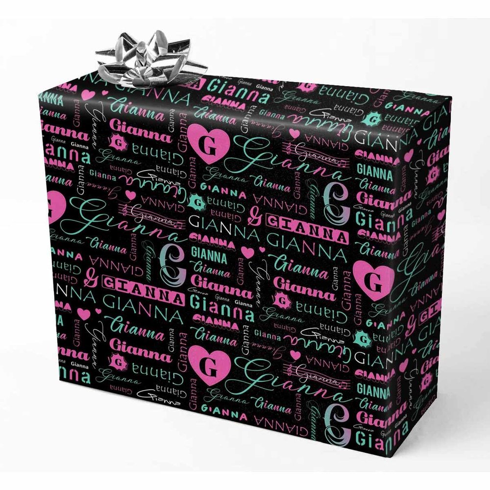 AOFUN Custom Name Wrapping Paper Personalized Gift Wrap Paper Wrapping Paper For Men Funny Anniversary Custom Gifts