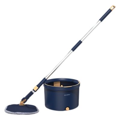 NIBHZ Mop and Bucket Set with Wringer and 4 Traditional Cotton Mop Heads for Cleaning Floors,Blue