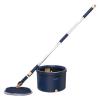 NIBHZ Mop and Bucket Set with Wringer and 4 Traditional Cotton Mop Heads for Cleaning Floors,Blue view 1