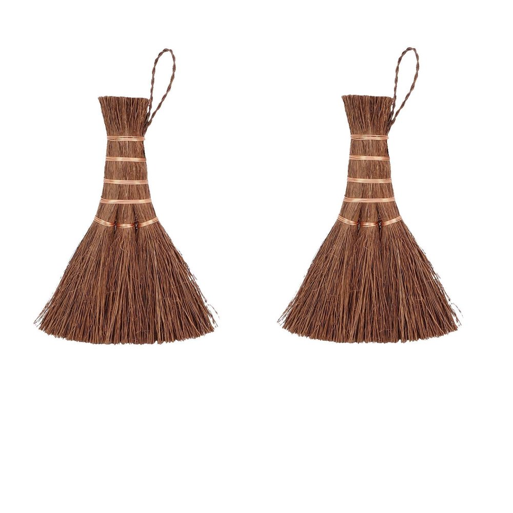 2PCS Whisk Broom, Small Broom Hand Brush Small Hand Broom Dust Brush Wood Broom Short Handle Broom Whisk Broom for Car